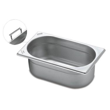 Imagem de Cuba Gastronômica Tramontina 1/4 em Aço Inox com Alças Móveis Profundidade 200 mm - Aço 304 Tramontina