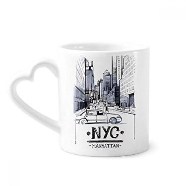 Imagem de NYC Love New York City America Caneca paisagem café cerâmica copo de coração de vidro