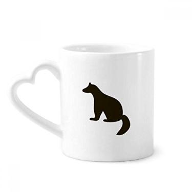 Imagem de Caneca de café de cerâmica com desenho de animal fofo em formato de coração de vidro