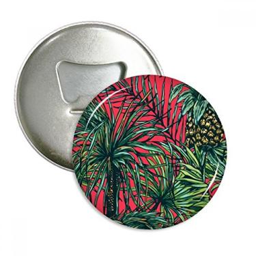 Imagem de Abacaxi Planta Folha Céu Vermelho Abridor de Garrafas Imã Emblema Multifuncional