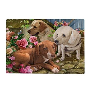 Imagem de Quebra-cabeças de 500 peças para adultos - Filhote com flores pintando cães