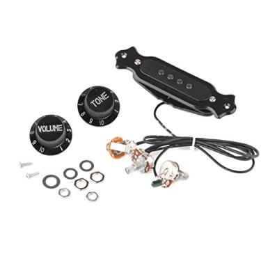 Imagem de Arnês de captador de bobina única de 6 polos para guitarra de charuto de tom único + 1T1V para guitarra de caixa de charuto de 6 cordas