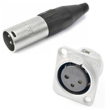 Imagem de Kit Conectores S.Angelo XLR 10 Painel Fêmea + 10 Linha Macho