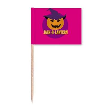 Imagem de Bandeira de palito de dente de abóbora Happy Jack de Halloween para decoração de festa