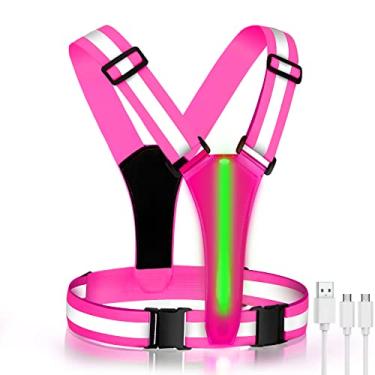 Imagem de SAWNZC Colete refletor de corrida pacote com 2 com 4 faixas refletivas, coletes de segurança ajustáveis, cinto refletivo de alta visibilidade para corrida noturna ao ar livre, ciclismo, motocicleta, passeio com cachorro