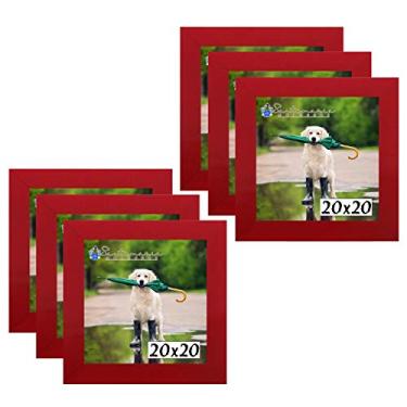 Imagem de Kit 6 Porta Retrado Molduras 20x20 Vermelho