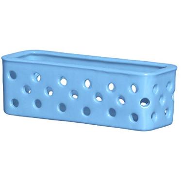 Imagem de Cestinha Alta Retangular Vasada Ceramicas Pegorin Azul Claro