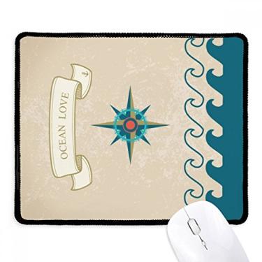 Imagem de Mousepad Ocean Love Sea Sailing Bússola com borda costurada para jogos