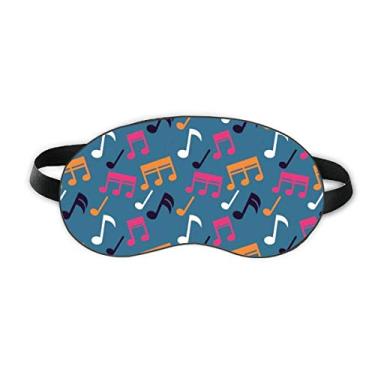 Imagem de Colorful Music Notes Blue Sleep Eye Shield Soft Night Vlindfold Shade Cover