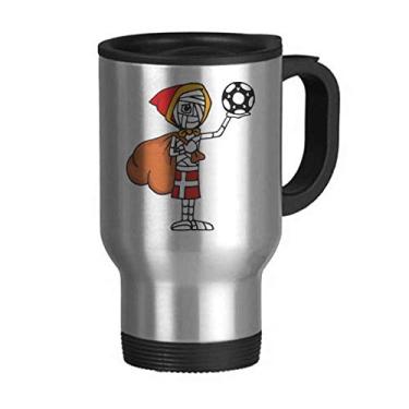 Imagem de Caneca de viagem de futebol da Dinamarca Papai Noel Mamãe de aço inoxidável copo de carro copo térmico