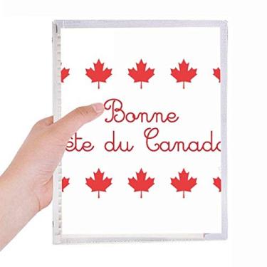 Imagem de Caderno com slogan vermelho Maple Leaf Happy Canada Day
