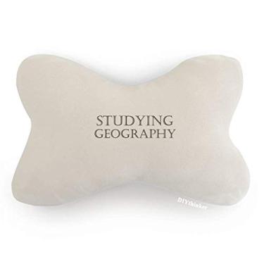 Imagem de DIYthinker Almofada de apoio de cabeça para decoração de pescoço com geografia curta para estudar o carro