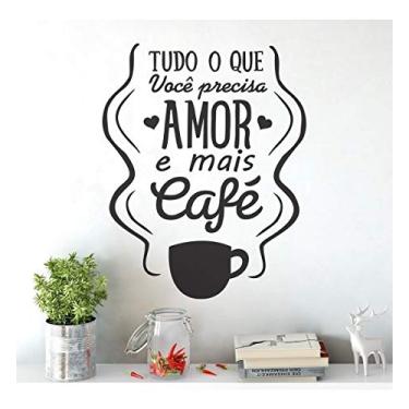 Imagem de Adesivo De Parede Você Precisa De Mais Amor E Café 50x70cm
