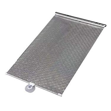 Imagem de TreeLeaff Protetores solares para carros, para-sol retrátil para para-brisas, tela de náilon/impressão com 3 ventosas, persianas automáticas fáceis de usar, serve para vários tamanhos de trilhos laterais dianteiros automotivos