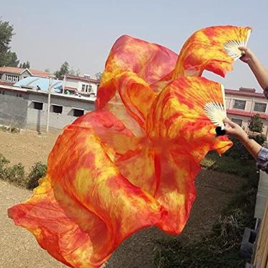 Imagem de PAYNAN 1 Véu para fãs de dança do ventre tingido com gravata gradiente 150 cm para apresentações de apresentações de palco de dança