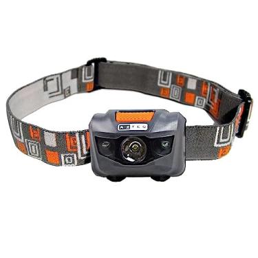 Imagem de AZTEQ, Lanterna de Cabeça para atividades outdoor modelo Katori, com 3 modos de uso e ajuste de ângulo, na cor cinza.