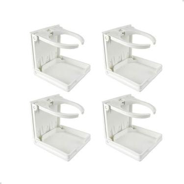 Imagem de Porta Copos Latas Dobrável Branco Embarcações Mfx Kit C/4