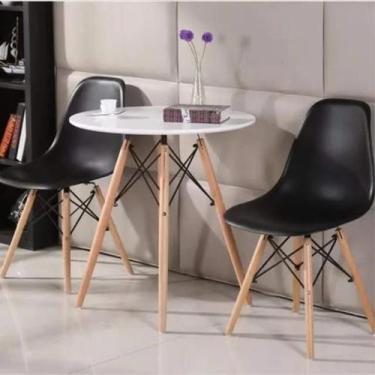 Imagem de Cozinha Mesa Eiffel Branca 80cm E 02 Cadeiras Eames Pretas - J L Barig