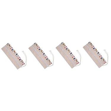 Imagem de PRETYZOOM 4 Pçs Rolo De Fornecimento Envoltório Grande Bolsa Organizadora Estudantes Canetas De Lona Caneta Para Desenho Estojo Portátil Multifuncional Suporte Múltiplo Compartimentos Para