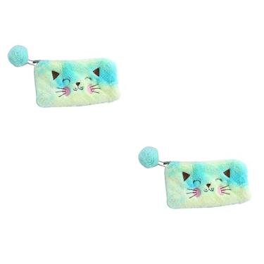 Imagem de PRETYZOOM 2 Pçs Material De Papelaria Bolsa Cosmética Bolsa De Escritório Design De Moedas De Gato Bolsa Amarela Lápis Lápis Armazenamento De Pelúcia