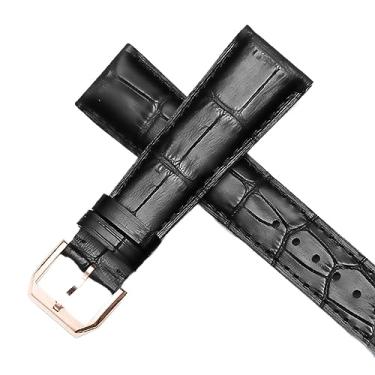 Imagem de CYSUE Pulseira de relógio para IWC Pilot Relógios Portofino PORTUGIESER Pulseira Masculina Relógio Acessório de Couro Real Pulseira de Relógio Corrente de Cinto (Cor: Preto-Rosa GoldClasp1,