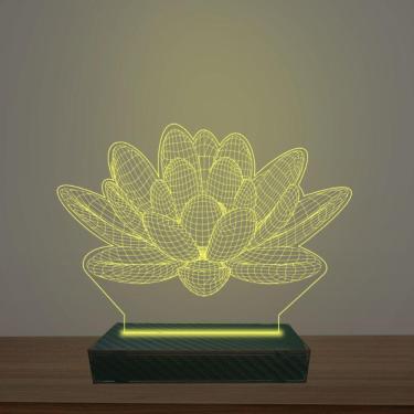 Imagem de Luminária Led 3d Flor de Lotus Abajur Luxo