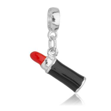 Imagem de Pingente Berloque Batom Pandora Banhado a Prata 925 - Premium