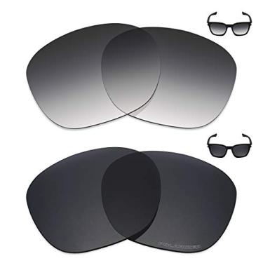 Imagem de Mryok+ 2 pares de lentes polarizadas de substituição para óculos de sol Oakley Garage Rock – Cinza dégradé tingido/Stealth preto