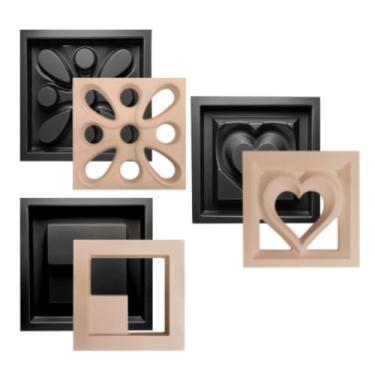 Imagem de Kit 3 Formas Para Fabricação de Cobogó Cimento 30x30cm