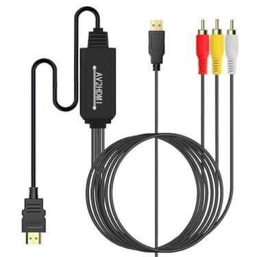 Imagem de MOOKEENONE Conversor AV para HDMI de 1,8 m, adaptador HDMI para AV conversor de áudio de vídeo composto 3RCA CVBs para TV mais antiga