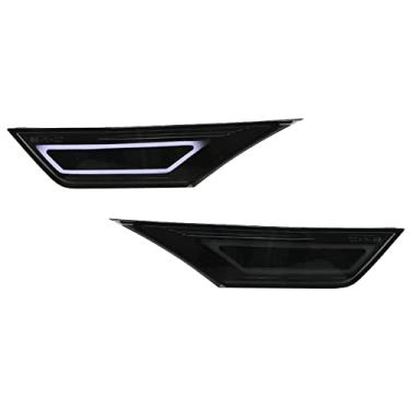 Imagem de YOMTOVM Luzes de LED para para-choque lateral lente fumaça, lâmpadas de marcador de para-choque dianteiro, compatível com Honda Civic 10th 2016-2021, luz branca