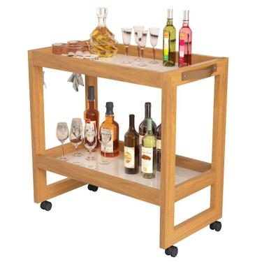 Imagem de Aparador Barzinho Carrinho Multiuso Organizador Prateleiras Rodízios Orfeu