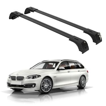 Imagem de ERKUL Barras transversais de rack de teto para BMW 5 Estate/Touring F11 2010-2017 | Barras transversais de alumínio com trava anti-roubo para telhado, transportador de carga, bagagem, caiaque, canoa,