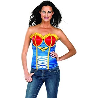 Imagem de Espartilho adulto estilo super-herói da Liga da Justiça da DC Wishes com logotipo Mulher Maravilha vermelha, média