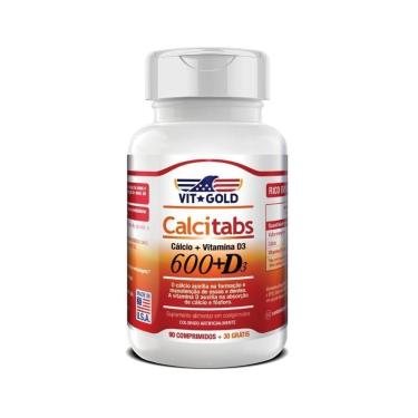 Imagem de Calcitabs - Cálcio 600 mg + Vitamina D3 Vitgold com 90 comp.-Unissex