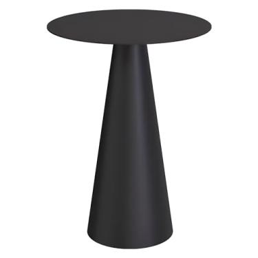 Imagem de Mesa Lateral Redonda De Metal, Mesa Lateral Fácil De Montar, Mesa Final De Estilo Moderno, Para Sofá De Cabeceira E Dormitório (Color : Black, Size : 8.26x15.74x19.29in)