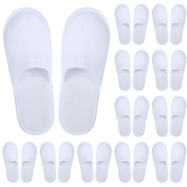 Imagem de Pantufas de spa descartáveis Aneco, 12 pares, bico fechado e fofo, para hotel, casa, uso de hóspedes, serve até os tamanhos masculinos 10 e femininos 11, Men Size 10 and Women Size 11
