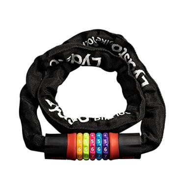 Imagem de YICI Trava de bicicleta portátil antifurto, resistente, 9 m de comprimento, cadeado combinado, preto