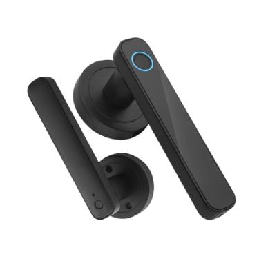 Imagem de XCPHGFM Fechadura de porta com impressão digital inteligente Entrada sem chave Fechadura de porta biométrica com conjunto de maçaneta Suporte para desbloqueio de chave Inteligente Tuya App Control BT