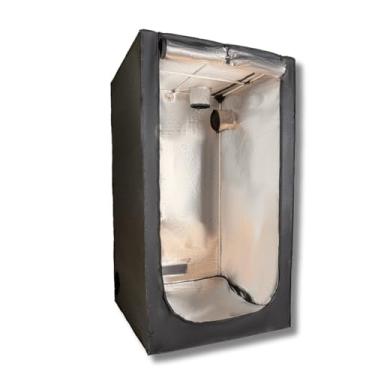 Imagem de Estufa Grow de Cultivo Indoor Cultivando Sustento 100 (Tamanho 100x100x200cm) Cabine Barraca para Kit Grow com material reflexivo Mylar 600 cor preta