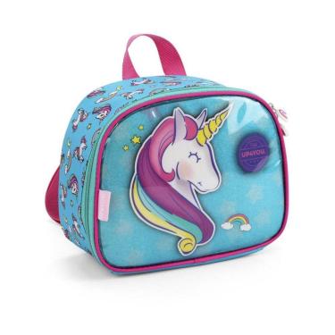 Imagem de Lancheira Térmica Unicórnio Luxo - Azul