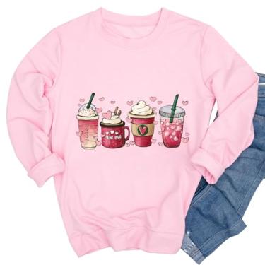 Imagem de Ykomow Camisetas femininas de Dia dos Namorados Xadrez Love Heart Valentines Day Camisolas Raglan Tops, Rosa - 3, XXG