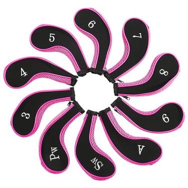 Imagem de 10 Pçs Clube De Golfe Cabeça De Ferro Cobre Putter Conjunto Protetor Caso Equipamentos De Golfe Cobre Acessório De Golfe Para Golfistas Regulares Golfistas Competitivos(Rosa)