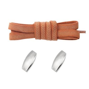 Imagem de Lock Elastic Laces Sneakers Tennis Shoelaces Without Ties Adult Kids Flat No Tie Shoelace For Shoes Accessories (Color : Orange)