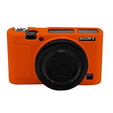 Imagem de Easy Hood RX100 VII, capa protetora de silicone macio para câmera digital Sony DSC-RX100 III RX100 V RX100 IV RX100 VII (laranja)