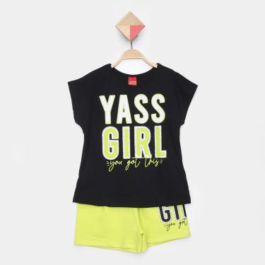 Imagem de Conjunto Curto Infantil Kyly Yass Girl Camiseta + Short Menina-Feminino