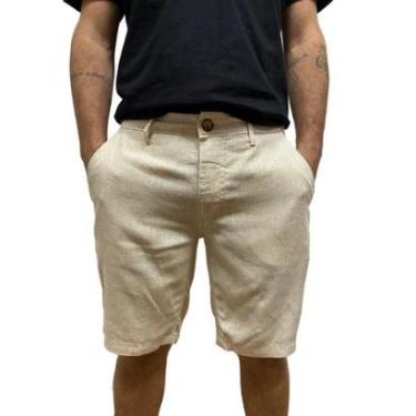 Imagem de Bermuda Colcci Linho Alfaiataria Bege Bear-Masculino