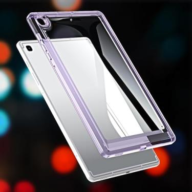 Imagem de GANGANPRO Capa fina e leve para tablet Samsung Galaxy Tab S7+/S8+/S7 FE, capa traseira de TPU transparente macia à prova de choque 12,4 polegadas - roxo claro