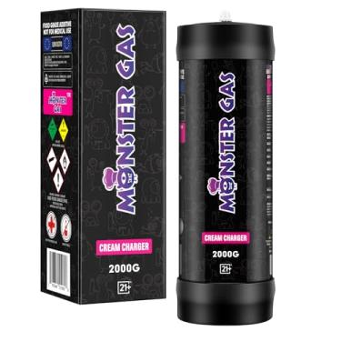 Imagem de MONSTER GAS Carregador de chantilly 3,3L N2O, carregador de chantilly de 2000 g, tanque de óxido nitroso (1 cilindro)