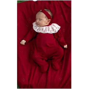 Imagem de Saída maternidade tricô menina 3 peças - kit maternidade